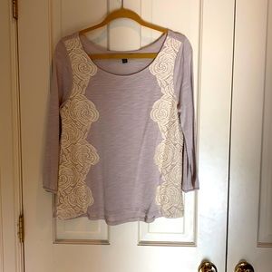 3/4 length sleeve tan/grey America Eagle shirt